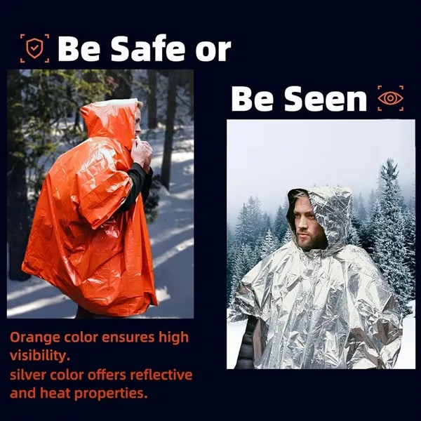 Waterproof Emergency Survival Rain Poncho with Whistle - Waterproof Emergency Survival Rain Poncho with Whistle - Image 4 of 5