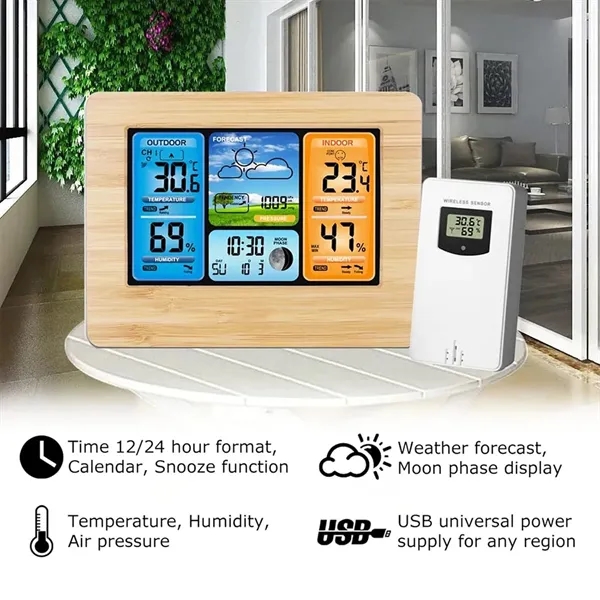 Weather Station Wireless Indoor Outdoor Thermometer - Weather Station Wireless Indoor Outdoor Thermometer - Image 4 of 4
