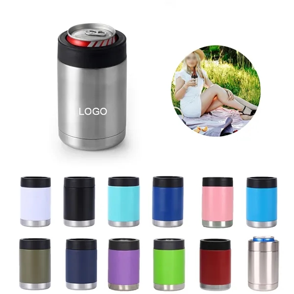 12 oz Stainless Steel Double Wall Insulated Can Cooler - 12 oz Stainless Steel Double Wall Insulated Can Cooler - Image 0 of 3