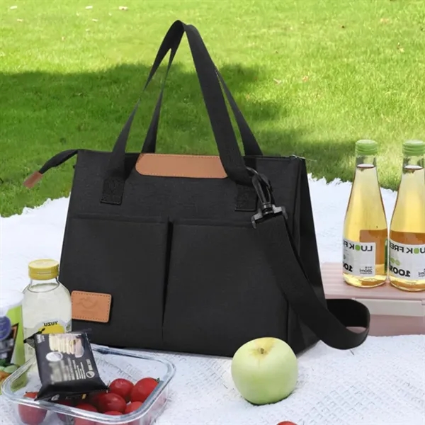 Large Cooler Insulated Lunch Tote with Waterproof Lining - Large Cooler Insulated Lunch Tote with Waterproof Lining - Image 3 of 4