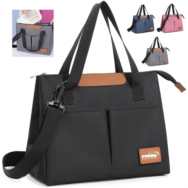 Large Cooler Insulated Lunch Tote with Waterproof Lining - Large Cooler Insulated Lunch Tote with Waterproof Lining - Image 0 of 4