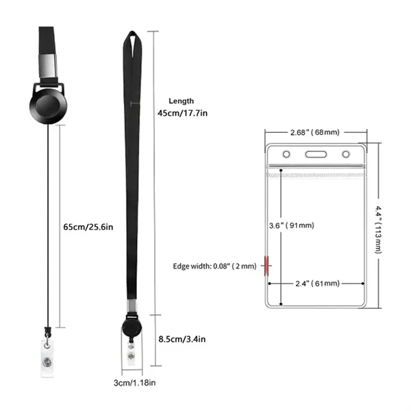 Custom Retractable Badge Lanyard with ID Card Holder - Custom Retractable Badge Lanyard with ID Card Holder - Image 1 of 4