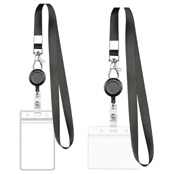 Custom Retractable Badge Lanyard with ID Card Holder - Custom Retractable Badge Lanyard with ID Card Holder - Image 2 of 4