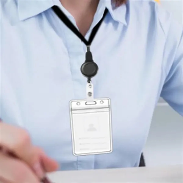 Custom Retractable Badge Lanyard with ID Card Holder - Custom Retractable Badge Lanyard with ID Card Holder - Image 4 of 4