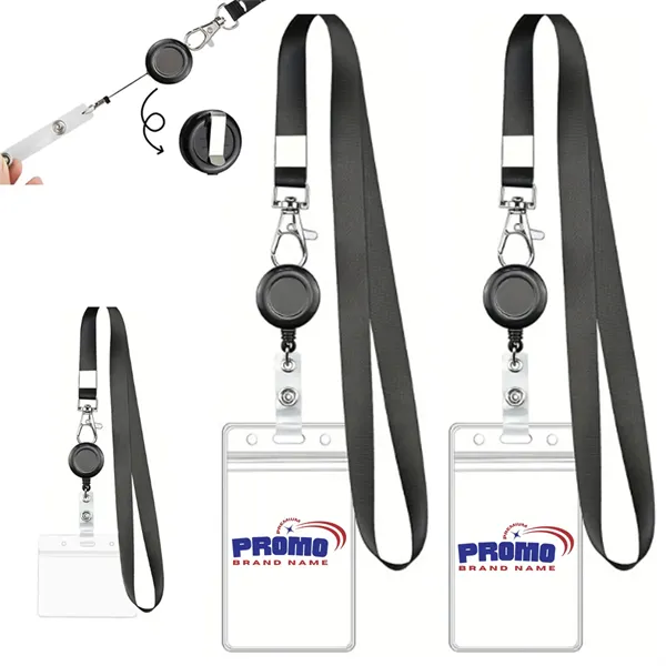 Custom Retractable Badge Lanyard with ID Card Holder - Custom Retractable Badge Lanyard with ID Card Holder - Image 0 of 4