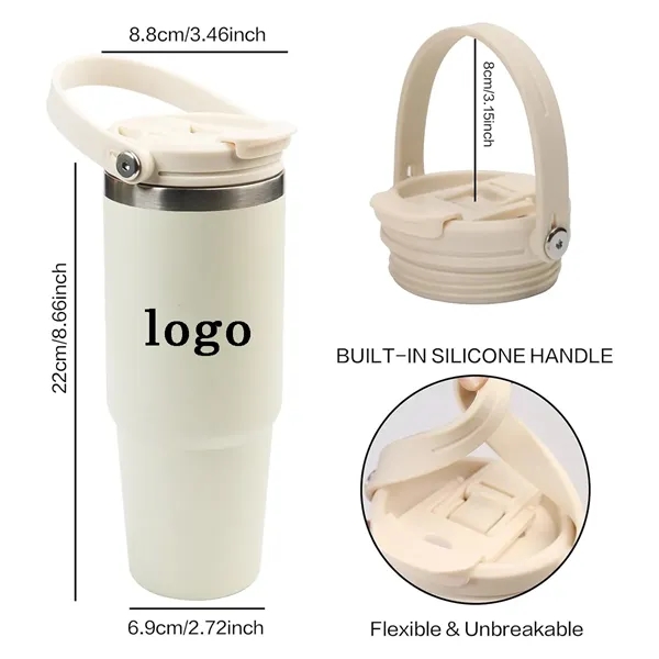 30oz Stainless Steel IceLock Tumbler with Handle - 30oz Stainless Steel IceLock Tumbler with Handle - Image 1 of 3