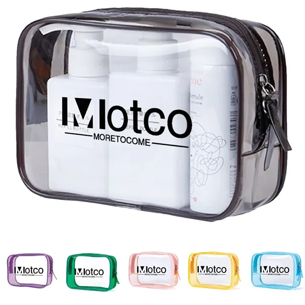 Clear Travel Toiletry Bag wih Zippers - Clear Travel Toiletry Bag wih Zippers - Image 0 of 7