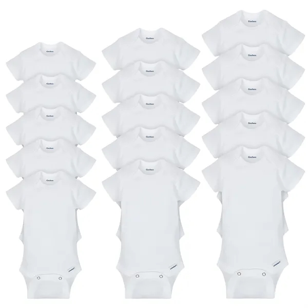 15-Pack Grow-With-Me White Short Sleeve Onesies® Bodysuit Se - 15-Pack Grow-With-Me White Short Sleeve Onesies® Bodysuit Se - Image 2 of 2