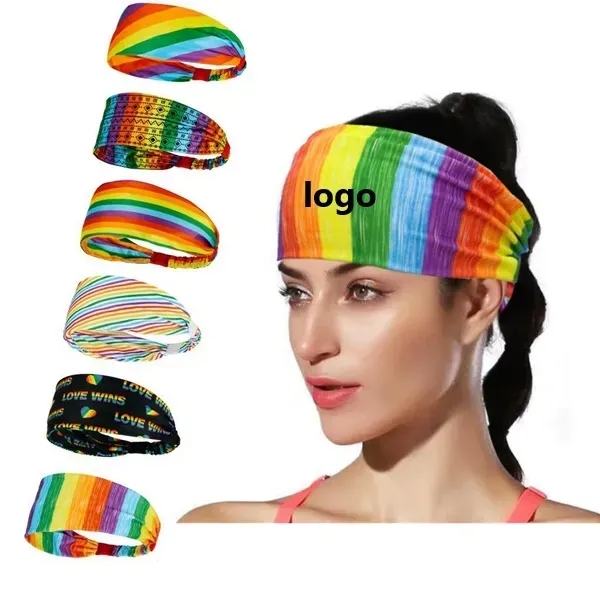 Rainbow Sports Headband - Rainbow Sports Headband - Image 0 of 7