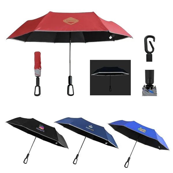 Ridgeline 46- Arc Reflective Umbrella with Carabiner Handle