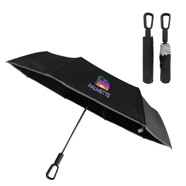 Custom Ridgeline 46- Arc Reflective Umbrella with Carabiner Handle