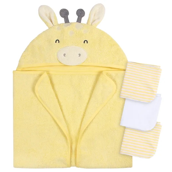 4-Piece Baby Neutral Towel & Washcloths - 4-Piece Baby Neutral Towel & Washcloths - Image 1 of 15