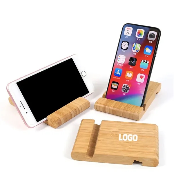 Custom Bamboo Dual Slot Phone Stand Bulk Corporate Gifts - Custom Bamboo Dual Slot Phone Stand Bulk Corporate Gifts - Image 0 of 1