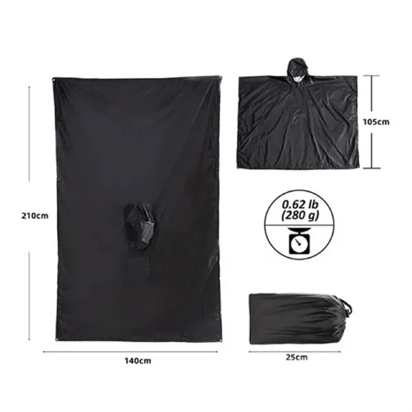 Adults Raincoat EVA Waterproof Rain  Black Ponchos - Adults Raincoat EVA Waterproof Rain  Black Ponchos - Image 1 of 4