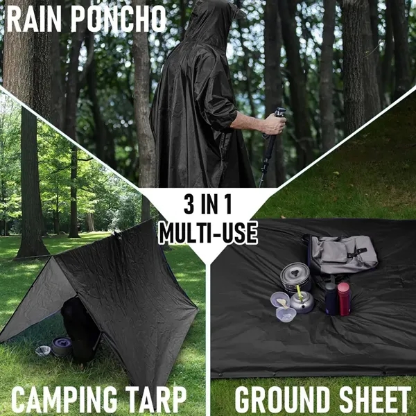 Adults Raincoat EVA Waterproof Rain  Black Ponchos - Adults Raincoat EVA Waterproof Rain  Black Ponchos - Image 2 of 4