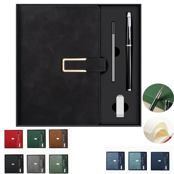 A5 Notebook Pen And USB Flash Drive Gift Box Set - A5 Notebook Pen And USB Flash Drive Gift Box Set - Image 0 of 8