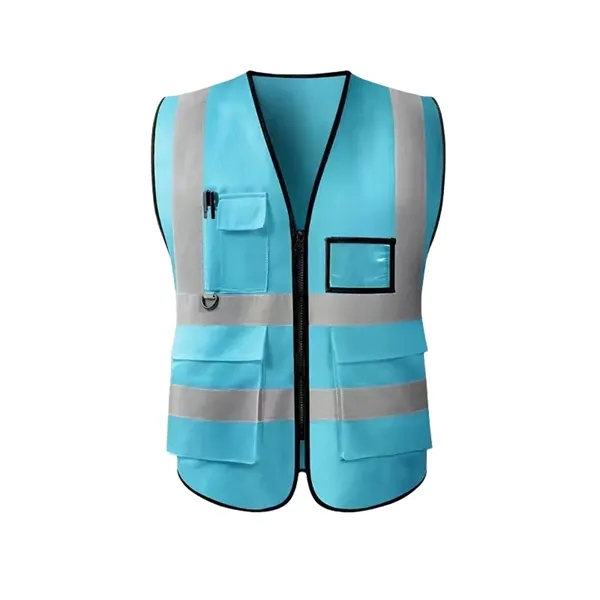 Reflective Safety Vest w/ 5 Pockets & Zipper - Reflective Safety Vest w/ 5 Pockets & Zipper - Image 7 of 15