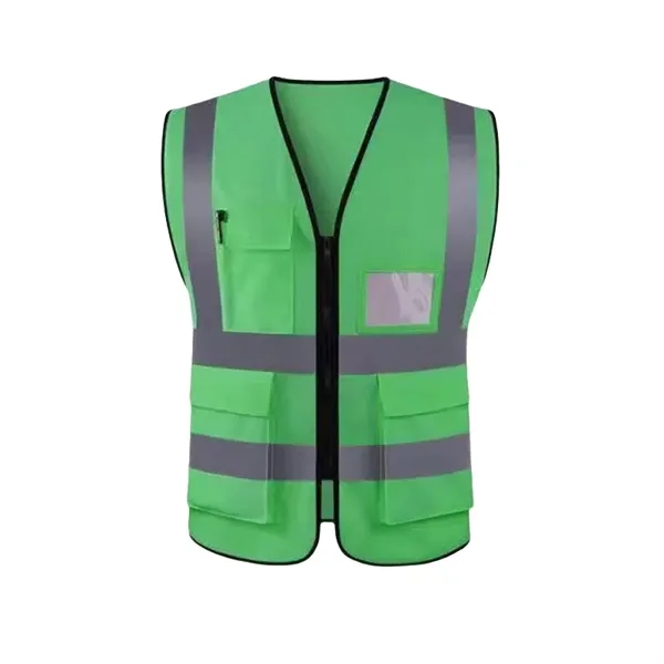 Reflective Safety Vest w/ 5 Pockets & Zipper - Reflective Safety Vest w/ 5 Pockets & Zipper - Image 8 of 15