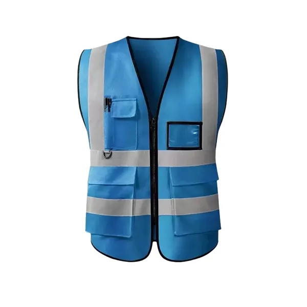 Reflective Safety Vest w/ 5 Pockets & Zipper - Reflective Safety Vest w/ 5 Pockets & Zipper - Image 14 of 15