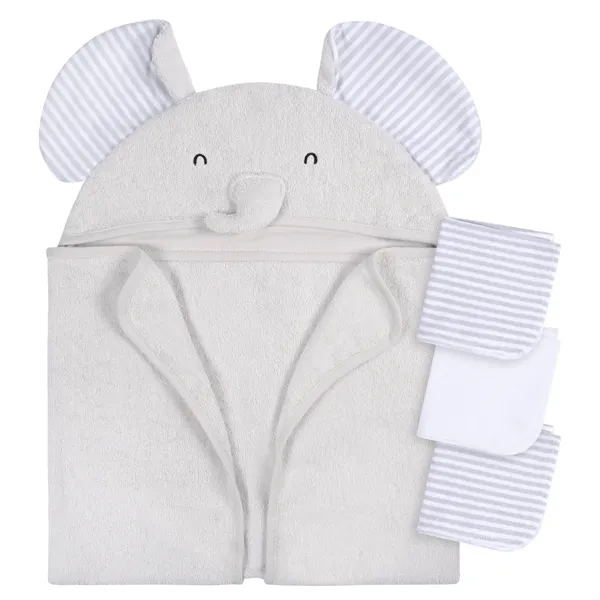 4-Piece Baby Neutral Towel & Washcloths - 4-Piece Baby Neutral Towel & Washcloths - Image 2 of 15
