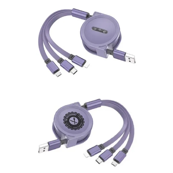 3-in-1 Retractable Cable for iPhone and Samsung - 3-in-1 Retractable Cable for iPhone and Samsung - Image 1 of 8