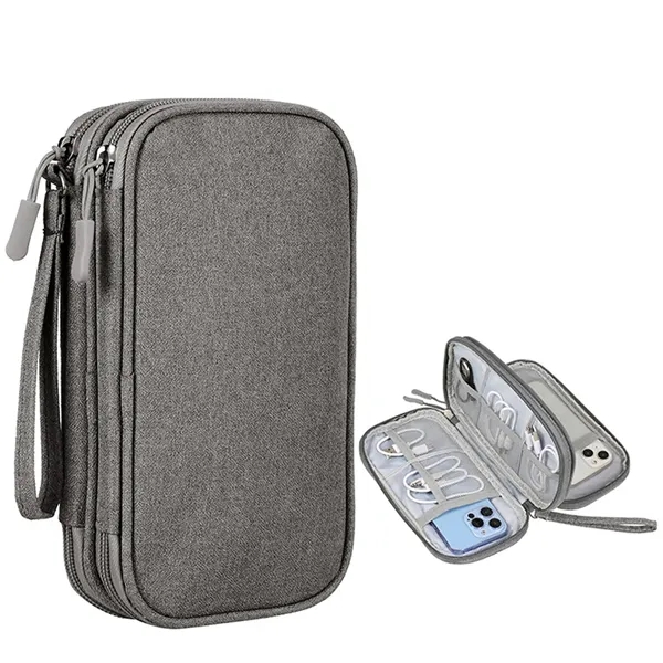 Large Electronic Accessories Organizer Travel Cable Bag - Large Electronic Accessories Organizer Travel Cable Bag - Image 3 of 5