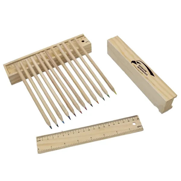 12-Piece Colored Pencil Set With Wooden Case - 12-Piece Colored Pencil Set With Wooden Case - Image 0 of 5