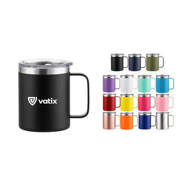 12 oz Stainless Steel Vacuum Mug w/Handle - 12 oz Stainless Steel Vacuum Mug w/Handle - Image 0 of 2