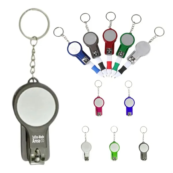 Versatile Nail Clippers Mirror Keychain Black Tool Pens - Versatile Nail Clippers Mirror Keychain Black Tool Pens - Image 0 of 3