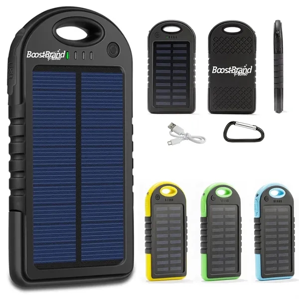 5000mAh Portable Solar Power Bank Shockproof - 5000mAh Portable Solar Power Bank Shockproof - Image 0 of 4