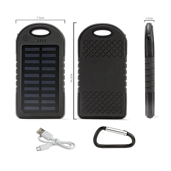 5000mAh Portable Solar Power Bank Shockproof - 5000mAh Portable Solar Power Bank Shockproof - Image 1 of 4