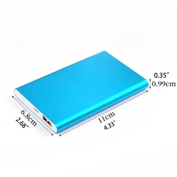 5000mAh Power Bank Ultra-thin Durable Portable Charger Metal - 5000mAh Power Bank Ultra-thin Durable Portable Charger Metal - Image 1 of 5