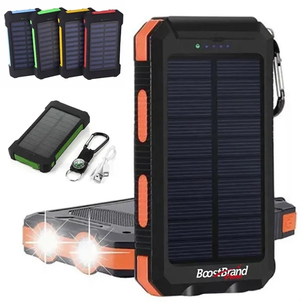 Portable 8000mAh Solar Power Bank with Compass - Portable 8000mAh Solar Power Bank with Compass - Image 0 of 5