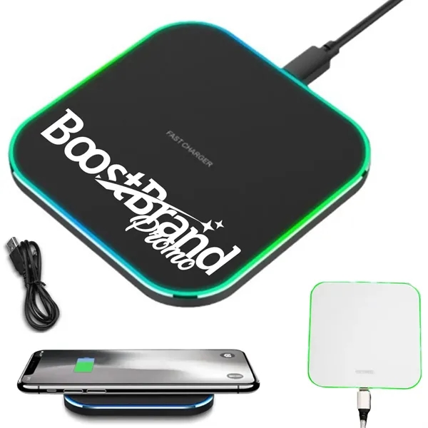 15W Ultra-Thin Wireless Charger with LED - 15W Ultra-Thin Wireless Charger with LED - Image 0 of 4
