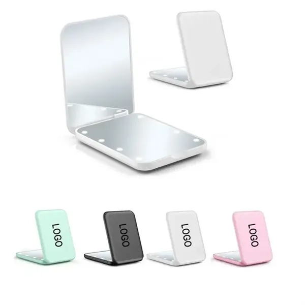 Small Lighted Travel Makeup Mirror - Small Lighted Travel Makeup Mirror - Image 0 of 4