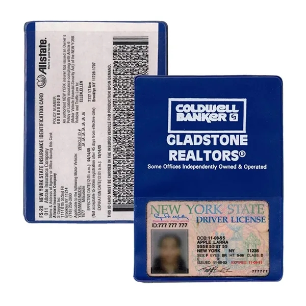 Promotional Insurance Card Holders w/ Extra Pocket - Promotional Insurance Card Holders w/ Extra Pocket - Image 2 of 3