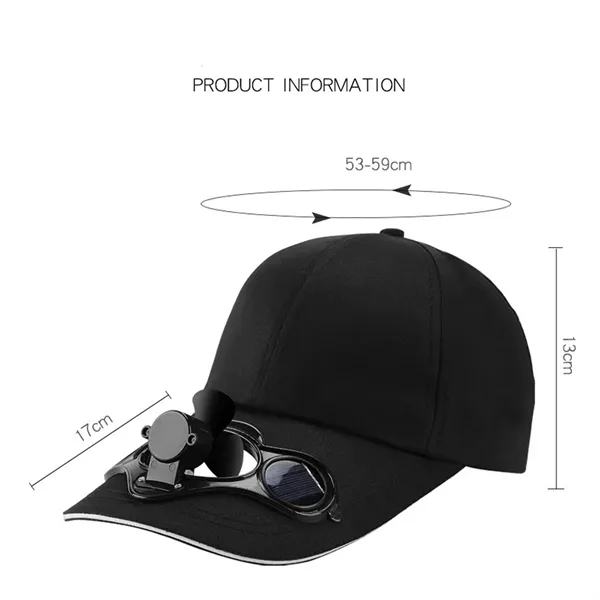 Outdoor Solar Powered Fan Sun Hat - Outdoor Solar Powered Fan Sun Hat - Image 2 of 4