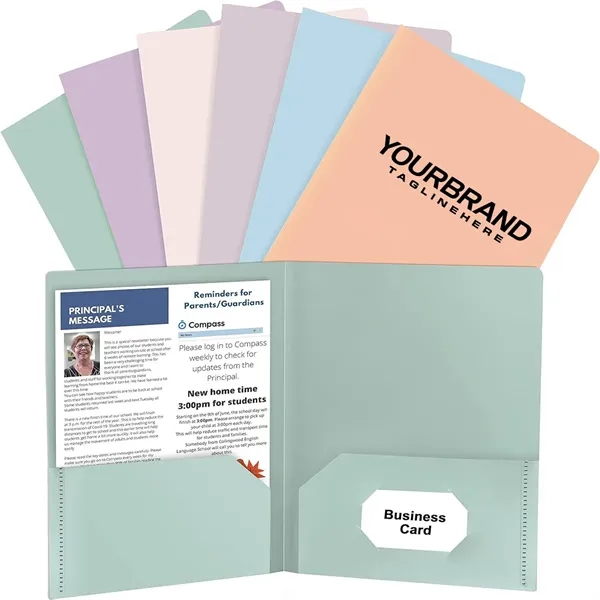 Plastic Folder with Business Card Slot - Plastic Folder with Business Card Slot - Image 0 of 3