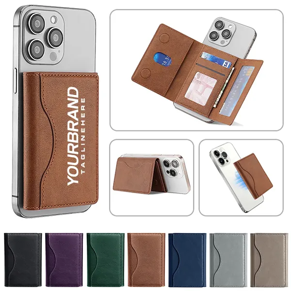 Tri-Fold Magnetic Wallet with Card Holder and Stand - Tri-Fold Magnetic Wallet with Card Holder and Stand - Image 0 of 6