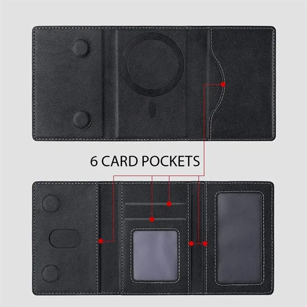 Tri-Fold Magnetic Wallet with Card Holder and Stand - Tri-Fold Magnetic Wallet with Card Holder and Stand - Image 2 of 6