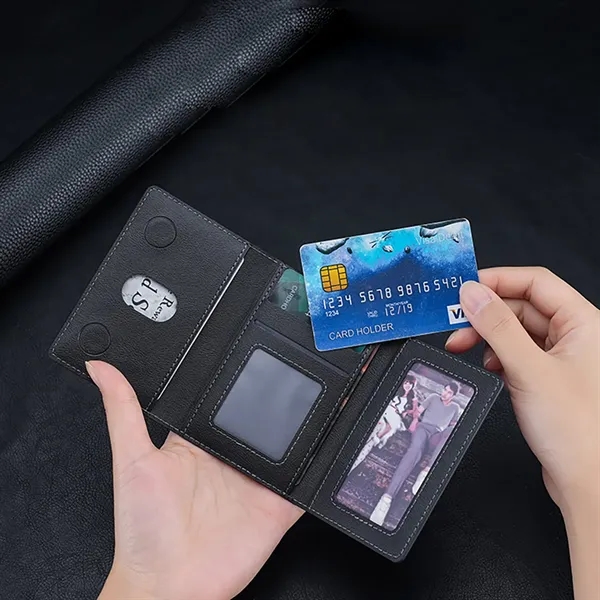 Tri-Fold Magnetic Wallet with Card Holder and Stand - Tri-Fold Magnetic Wallet with Card Holder and Stand - Image 3 of 6