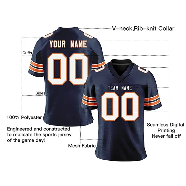 Custom Printed American Football Jersey - Custom Printed American Football Jersey - Image 1 of 4