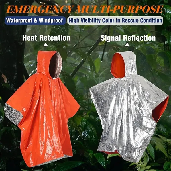 Portable Emergency Rain Poncho - Portable Emergency Rain Poncho - Image 1 of 6