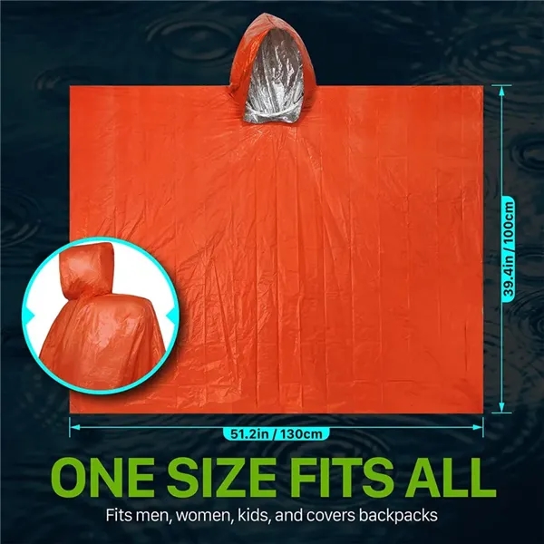 Portable Emergency Rain Poncho - Portable Emergency Rain Poncho - Image 3 of 6