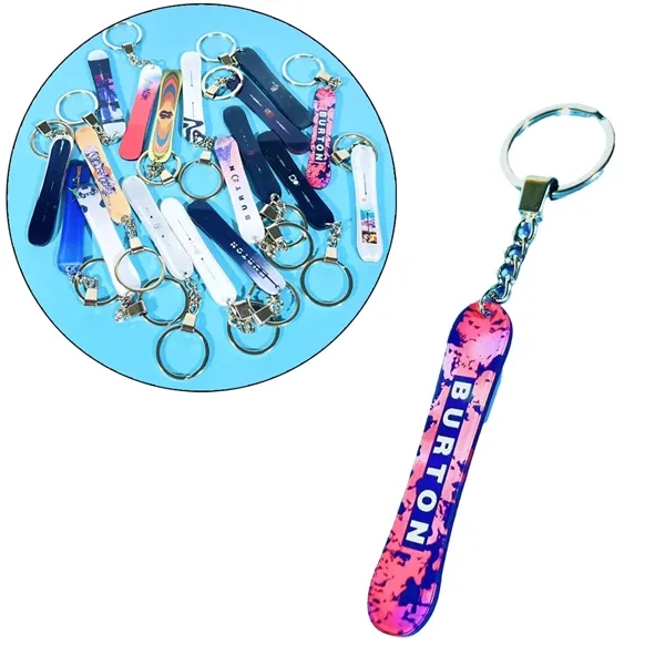Customized Acrylic Snowboard Keychain - Customized Acrylic Snowboard Keychain - Image 0 of 4