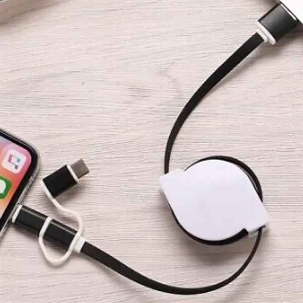 Retractable 3-in-1 Charging Cable W/ Custom Logo - Retractable 3-in-1 Charging Cable W/ Custom Logo - Image 3 of 4
