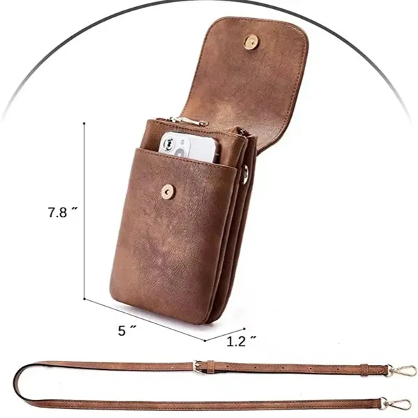 Leather Cell Phone Bag Wallet Purses Crossbody Bags - Leather Cell Phone Bag Wallet Purses Crossbody Bags - Image 4 of 5