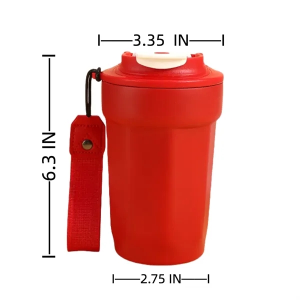Insulated Travel Coffee Mug With Carrying Handle Strap - Insulated Travel Coffee Mug With Carrying Handle Strap - Image 1 of 2