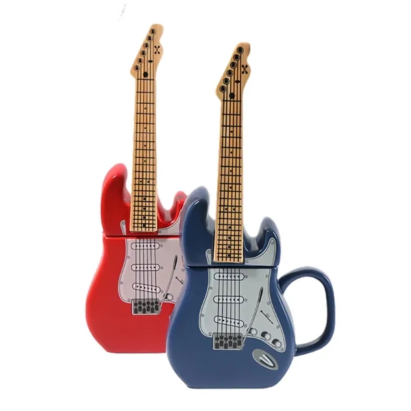 Guitar Shape Ceramic Mug Musician Music Lover - Guitar Shape Ceramic Mug Musician Music Lover - Image 2 of 2
