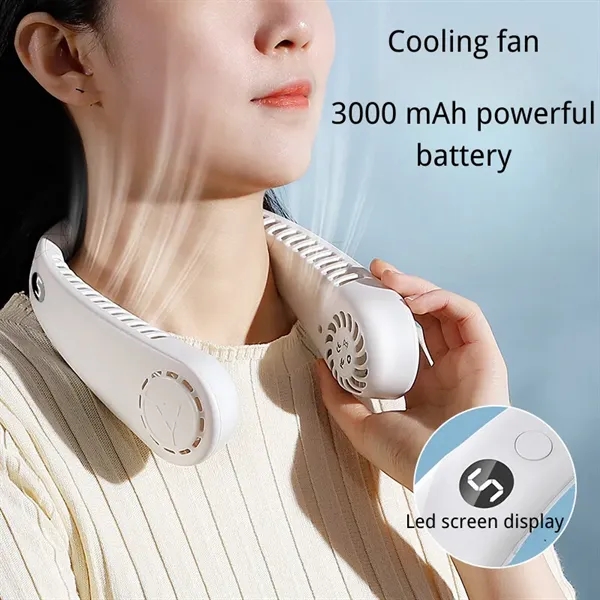 3000mAh Portable Cooling Neck Fan - 3000mAh Portable Cooling Neck Fan - Image 1 of 5